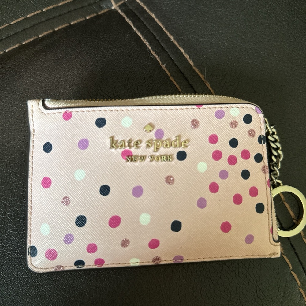 Kate Spade Pink Polka Dot Card Holder
